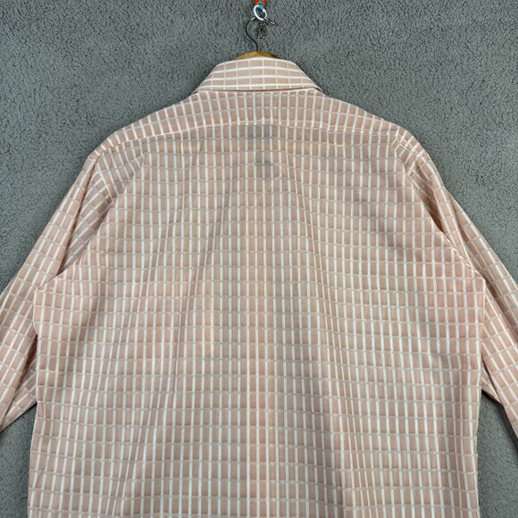 Vintage JC Penney Towncraft Penn Prest Shirt Dusty Pink Stripe Windowpane 70s - Picture 3 of 12
